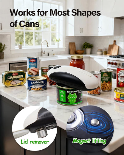 Rechargeable Electric Can Opener for Seniors and Arthritis Hands, Automatic Can Opener Smooth Edge, Abrelatas Eléctrico, Works for Different Shapes and Sizes of Cans