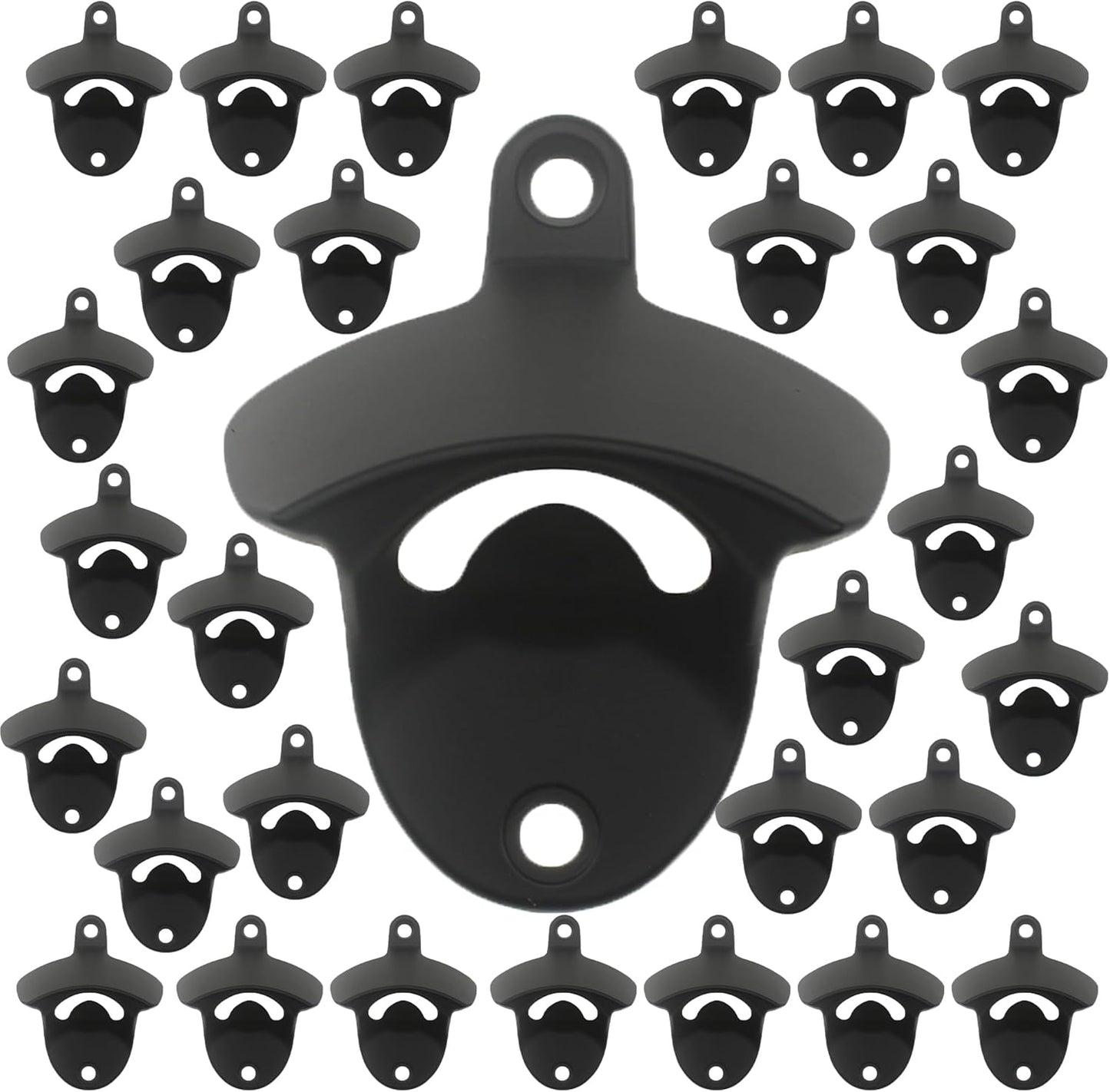Stainless Wall Mount Beer Bottle Opener Screw in Bottle Cap Opener Black