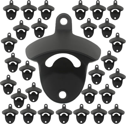 Stainless Wall Mount Beer Bottle Opener Screw in Bottle Cap Opener Black