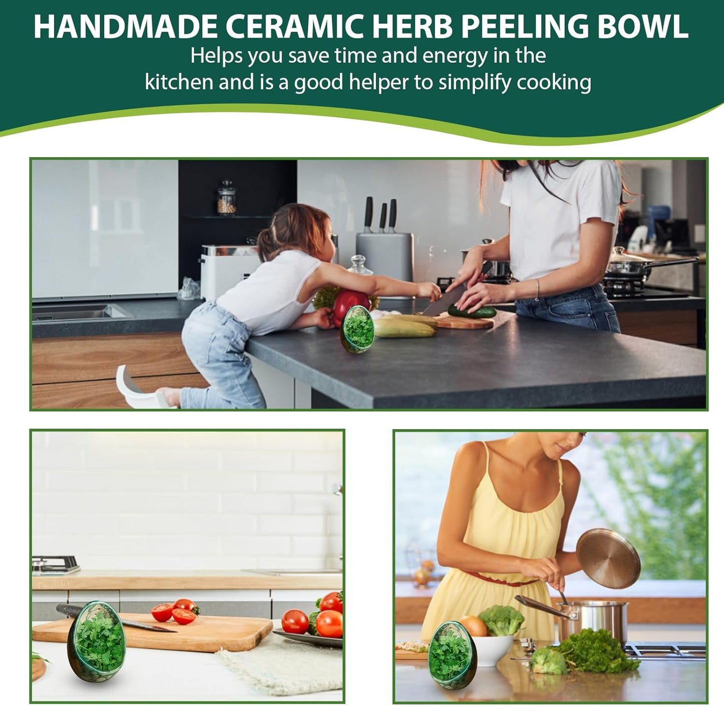 Herb Stripper Bowl, Pottery Herb Strippers for Efficient Herb Stripping, Handmade Ceramic Bowl for Kitchen Use