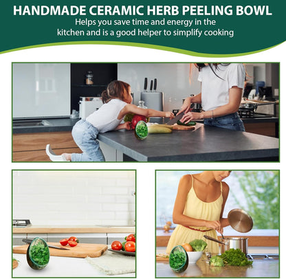 Herb Stripper Bowl, Pottery Herb Strippers for Efficient Herb Stripping, Handmade Ceramic Bowl for Kitchen Use