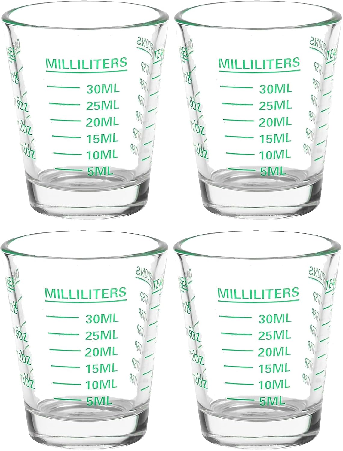 Shot Glass Measuring Cup | Non Fading | Bar Bartender Accessories, Jigger for Bartending | Tablespoon Measuring Spoon (2, White)