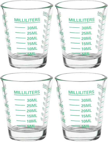 Shot Glass Measuring Cup | Non Fading | Bar Bartender Accessories, Jigger for Bartending | Tablespoon Measuring Spoon (2, White)