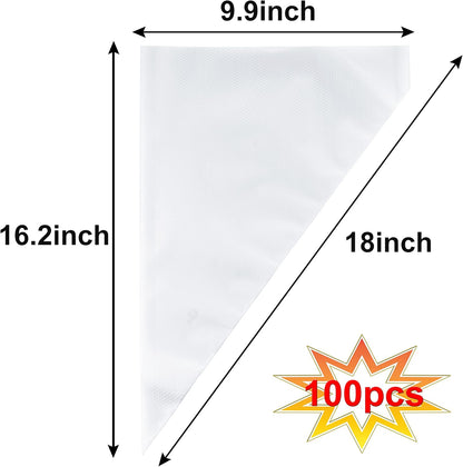 Piping Bags and Tips Set, Cakes Decorating Supplies Kit with 100pcs 12 Inch Pastry Bags, 16 Piping Tips, 3 Cake Scraper, 2 Couplers, 2 Bag Ties, Simple and Convenient Baking Supplies Set