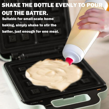 Pancake Squeeze Bottle,Pancake Batter Dispenser Bottle,With Whisk Ball And Stand Base,Squeeze Kitchen Pancake Shaker,For Cupcakes, Muffins,Crepes,Kitchen Baking Tool
