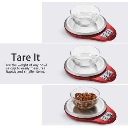 Food Scale, Kitchen Scales Digital Weight Food Grams and Ounces for Weight Loss Baking Cooking of NUTRI FIT, Max 11lb 1g Increment, Backlight LCD Smart Tare Stainless Steel, Easy to Use, AAA Battery