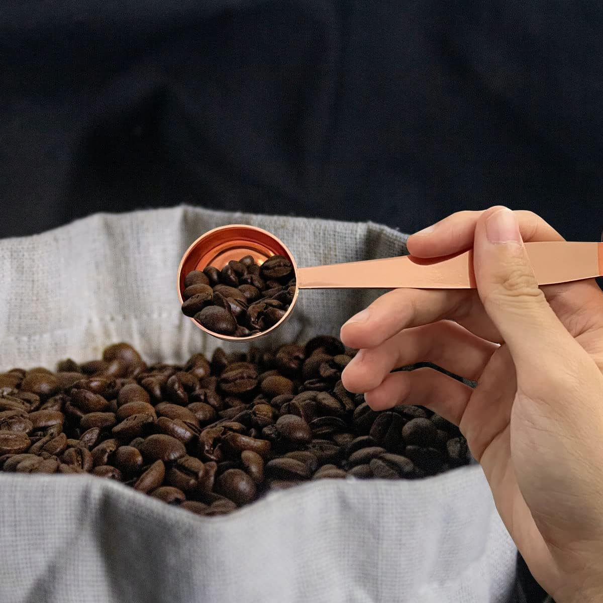 2-in-1 Coffee Scoops, 304 Stainless Steel Tablespoon Measure Spoon, with Pressed Bottom for Coffee Bean Press Coffee Grinding Pressing（Silver15 ml）