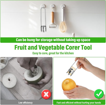 2 PCS Red Bell Pepper Seed Corer-multifunctional Fruit and Vegetable Core Remover Tool Stainless Steel Kitchen Gadgets for Pepper Pineapple Pear Apple Corer Vegetables Fruit