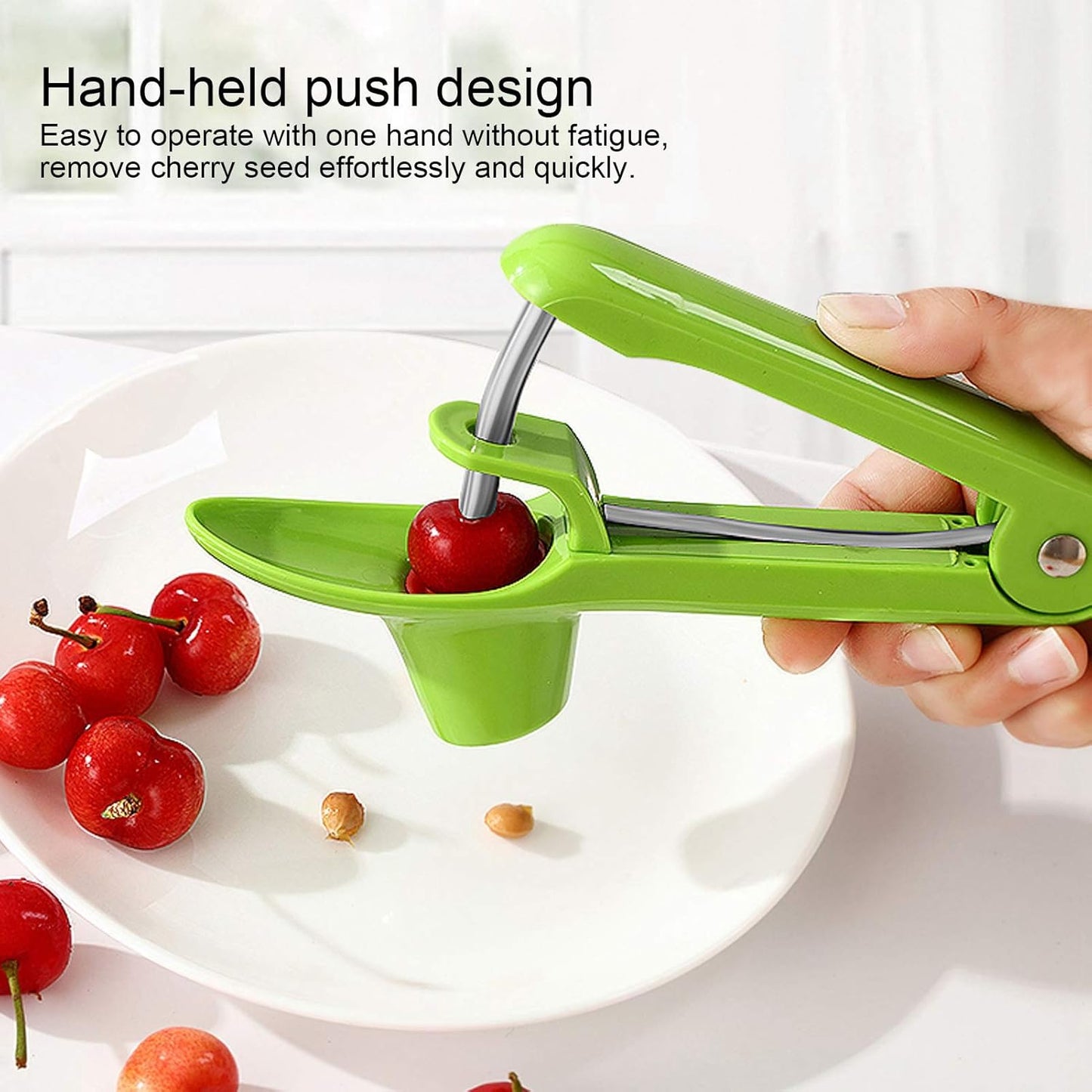 Cherry Pit Remover, Stainless Steel Pit Remover, Pressed Cherry Pincers for Kitchen Fruit Pitting Tool