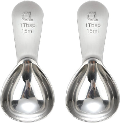 Apace Living Coffee Scoop (Set of 2) - 1 Tablespoon (Tbsp) - The Best Stainless Steel Measuring Spoons for Coffee, Tea, and More (Gold)