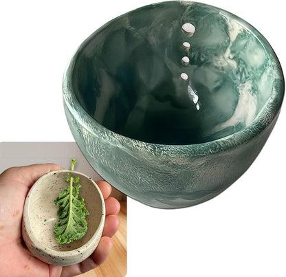 2026 Latest Herb Stripper Pottery Bowl Cutter Tool: Stripping Ceramic Fresh Herbs Kale Striper Cilantro Cutting Razor Gifts Herbalists Peeler Shredder Chopper Clay Copper Small Cup Grater (BLUE)