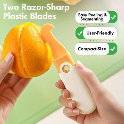 2-Pack Dual-Ended Orange Peelers - Citrus Peeler & Slicer for Oranges, Lemons, and Limes, Grapefruit