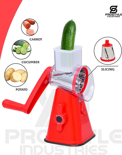 Premium Rotary Cheese Grater - Effortless Grating for Perfectly Shredded Cheese Every Time! (White and Black)