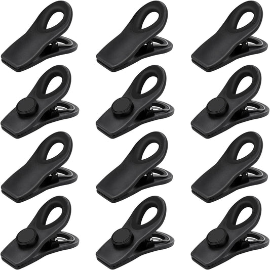 TACGEA Chip Clips, Magnetic Bag Clips with Air Tight Seal for Food Storage, 12 Pieces, Neutral Color