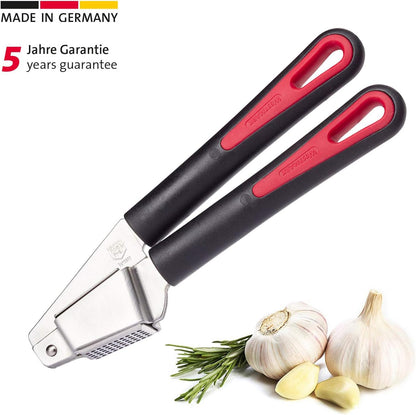 Westmark Germany Multipurpose Garlic Press with Olive Pitter, Nutcracker and Fish Scaler (Grey)
