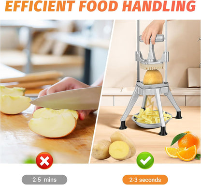 Commercial Vegetable Chopper Dicer w/3 Replacement Blades Onion Dicer Commercial Heavy Duty Vegetable Fruit Chopper Stainless Steel French Fry Cutter