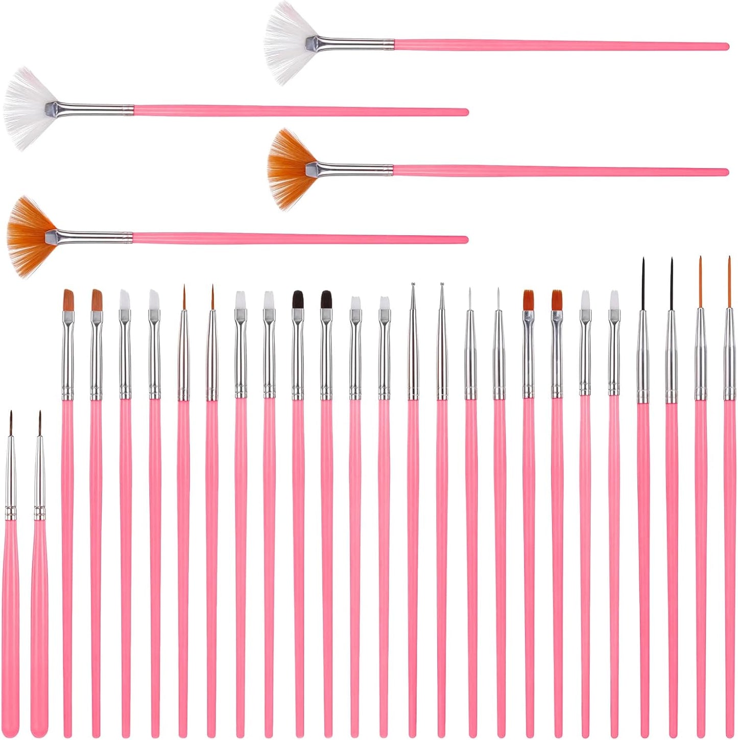 30 PCS Food Paint Brush, Food Safe Paint Brushes, Pastry Baking Brush, Baking Decorating Tools Cookie Brushes DIY Tool Set Cake Decorating Painting Tool Icing Pastry Brush(Pink)