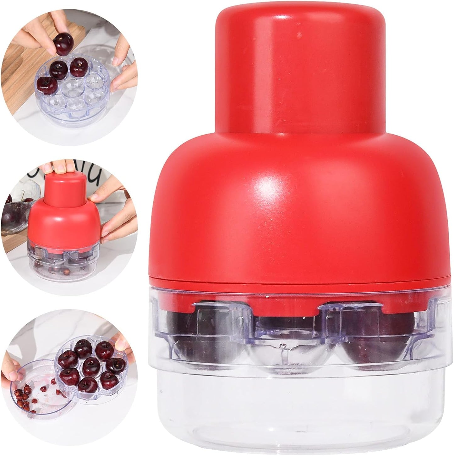 Cherry Pitter Multiple, Pits up to 8 Cherries at Once, 8 Holes Multi Cherry Seed Remover for Kitchen Cherry Jam, 8 in 1 Cherry Pitter Tool Pit Remover,Cake Shops and Fruit Salads