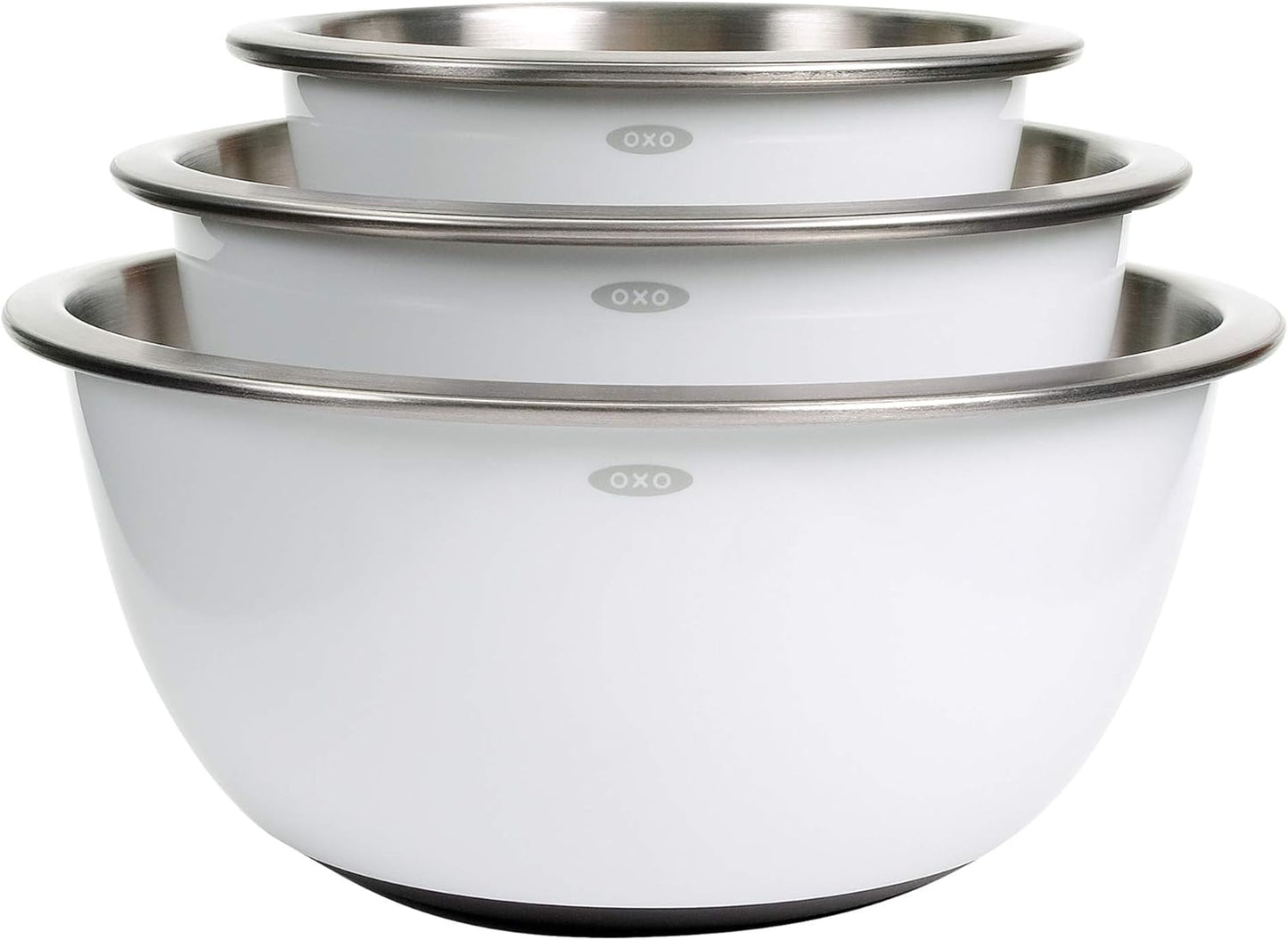 OXO Good Grips 3-Piece Stainless Steel Mixing Bowl Set - Blue/Gray