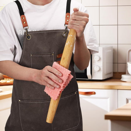 Classic French Rolling Pins Bamboo Wooden Rolling Pin for Baking Pizza Dough Pie Cookie, 13-Inch