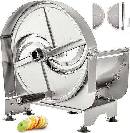 VEVOR Electric Vegetable Slicer, 0-0.5"/0-12mm Thickness Adjustable Commercial Slicer Machine, Convertible to Manual, Stainless Steel Food Cutter Slicing Machine, for Potato, Lemon, Tomato, Apple