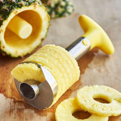 Sur La Table Pineapple Corer and Slicer, Stainless Steel Twist-Action Tool for Coring and Slicing Fresh Pineapple in One Motion