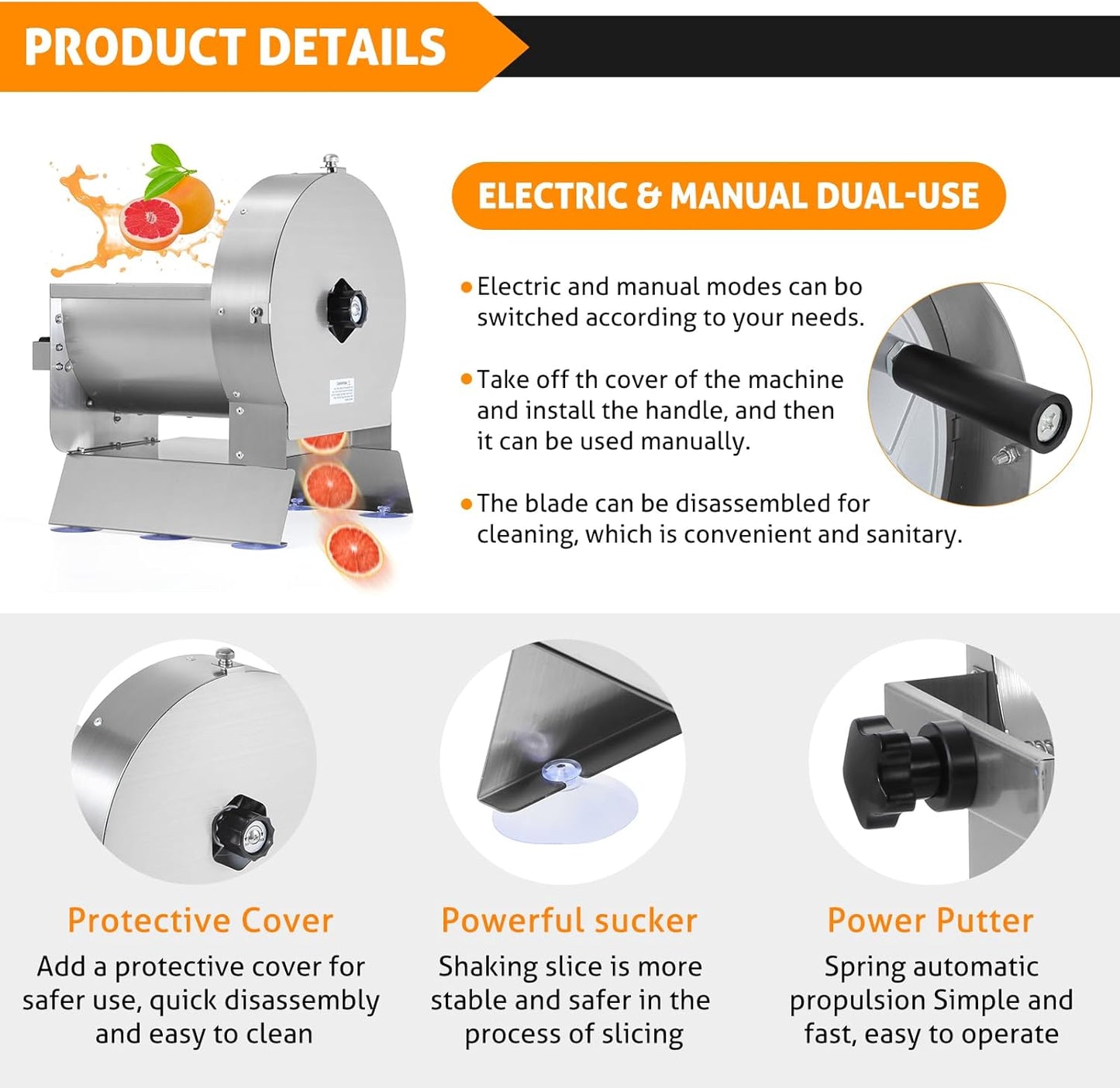 WICHEMI Electric Vegetable Slicer Commercial Fruit Slicing Machine Potato Slicer Electric Cabbage Shredder Machine 2 IN 1 Manual Electric Vegetable Cutter Stainless Steel Food Slicer