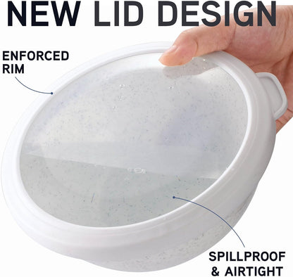 COOK WITH COLOR Mixing Bowls with Lids - 12 Piece Plastic Nesting Bowls Set includes 6 Prep Bowls and 6 Lids, Microwave Safe Mixing Bowl Set, Black Embossed - Colors B
