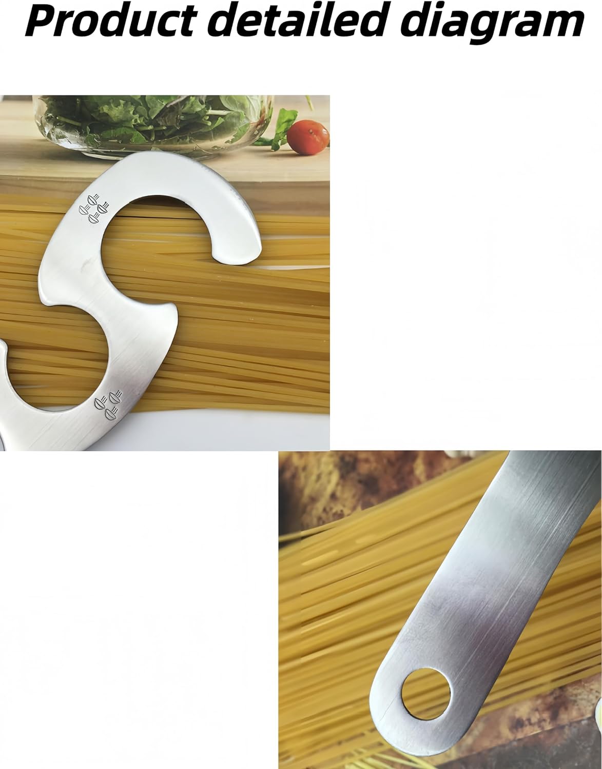 1Pc Stainless Steel Pasta Measurer Tool, Spaghetti Pasta Measuring Tool, Pasta Tools for Portion Control, Adjustable Kitchen Cooking Utensil for Home Cooks & Chefs