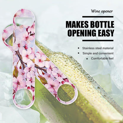 2 PACK Beer Bottle Opener, Stainless Steel Flat Bottle Openers,7 inch Metal Decor,Pink And Gold Marble