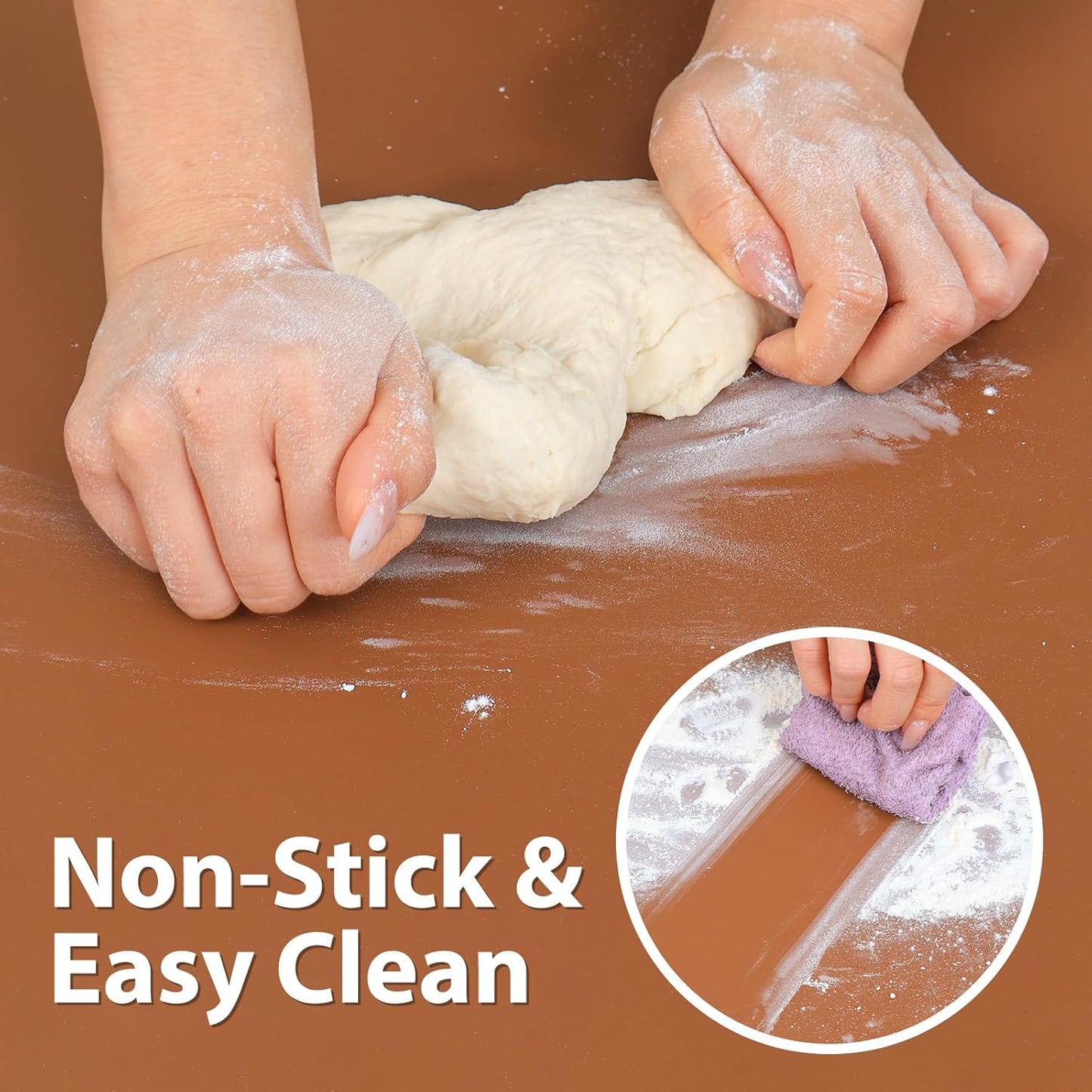 Thick Silicone Counter Mat Large 23.4"by15.6", Heat Resistant Mat for Kitchen Table/Countertop Protector/Non Stick Pastry Baking Placemats, Silicone Pad for Crafts Kids, Super Kitchen Clear