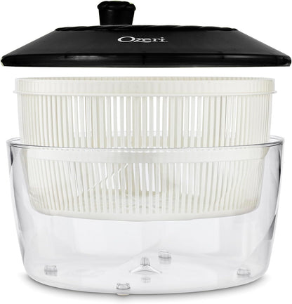 Ozeri Italian Made Fresca Salad Spinner and Serving Bowl, BPA-Free, Green, 4.4 qt