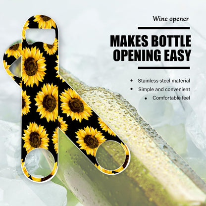 2 PACK Beer Bottle Opener, Stainless Steel Flat Bottle Openers,7 inch Metal Decor,Pink And Gold Marble