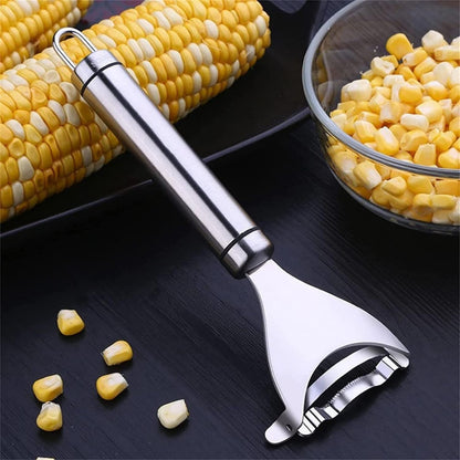 2PCS Corn Planer Cutter Thresher Peeler, Corn Thresher Cob Stripper Tool,Stainless Steel Corn Thresher,Premium Stainless Steel Corn Thresher Cob Remover tool with Ergonomic Handle