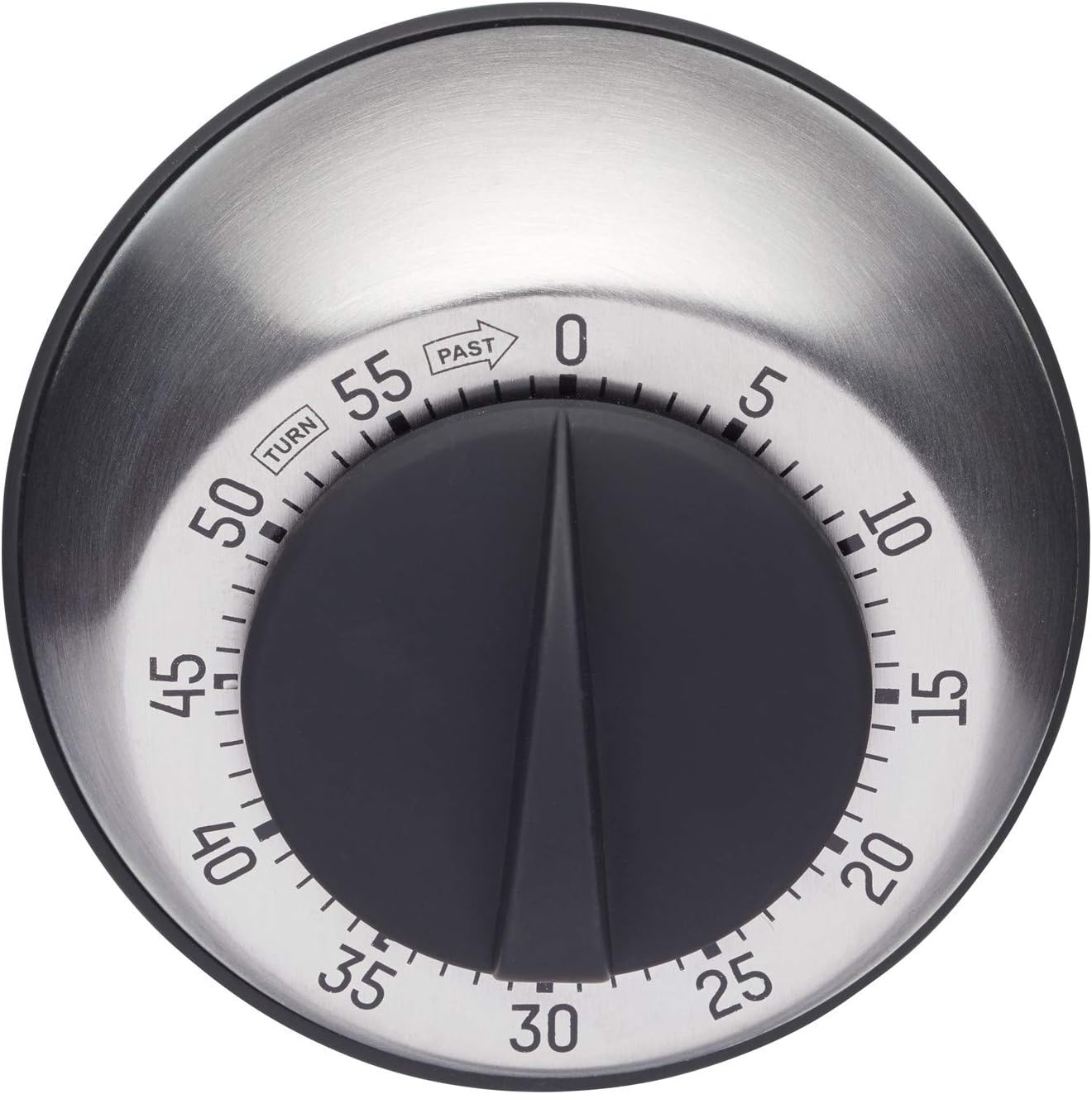 Taylor Pro Wind Up Kitchen Timer, Stainless Steel 60-Minutes Mini Cook's Timer, Lightweight Cooking and Baking Portable Countdown Countertop Alarm, Endorsed by Professional Chefs,Grey,9.5 cm