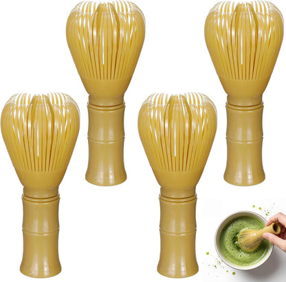 LemonRoad 4 Pcs Plastic Matcha Whisk, Reusable Resin Japanese Chasen Matcha Stirrer Gifts, Ideal for Daily Use, Travel, and Gift Giving