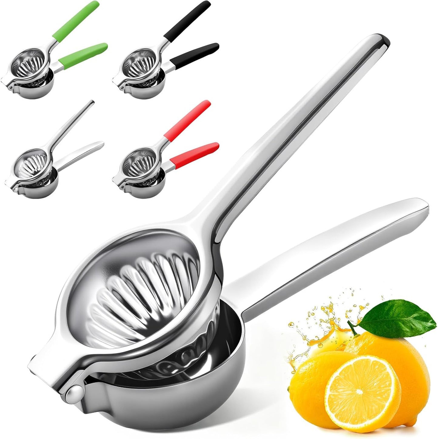 Lemon Squeezer Large, Lemon Squeezer Juicer Stainless Steel, Heavy Duty Manual Citrus Juicer Hand Press, Kitchen Tools Lime Squeezer Bar Tool, Easy to Clean Metal Lemon Hand Press