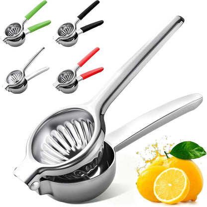 Lemon Squeezer Large, Lemon Squeezer Juicer Stainless Steel, Heavy Duty Manual Citrus Juicer Hand Press, Kitchen Tools Lime Squeezer Bar Tool, Easy to Clean Metal Lemon Hand Press