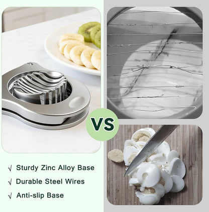 3 in 1 Egg Slicer, Egg Cutter Egg dicer for Boiled Eggs -Stainless Steel Wire with 3 Slicing Styles