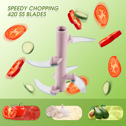 Garlic Chopper Mini Manual Hand Food Chopper for Kitchen Onion Dicer Crusher Garlic Mincer Blue 160ml