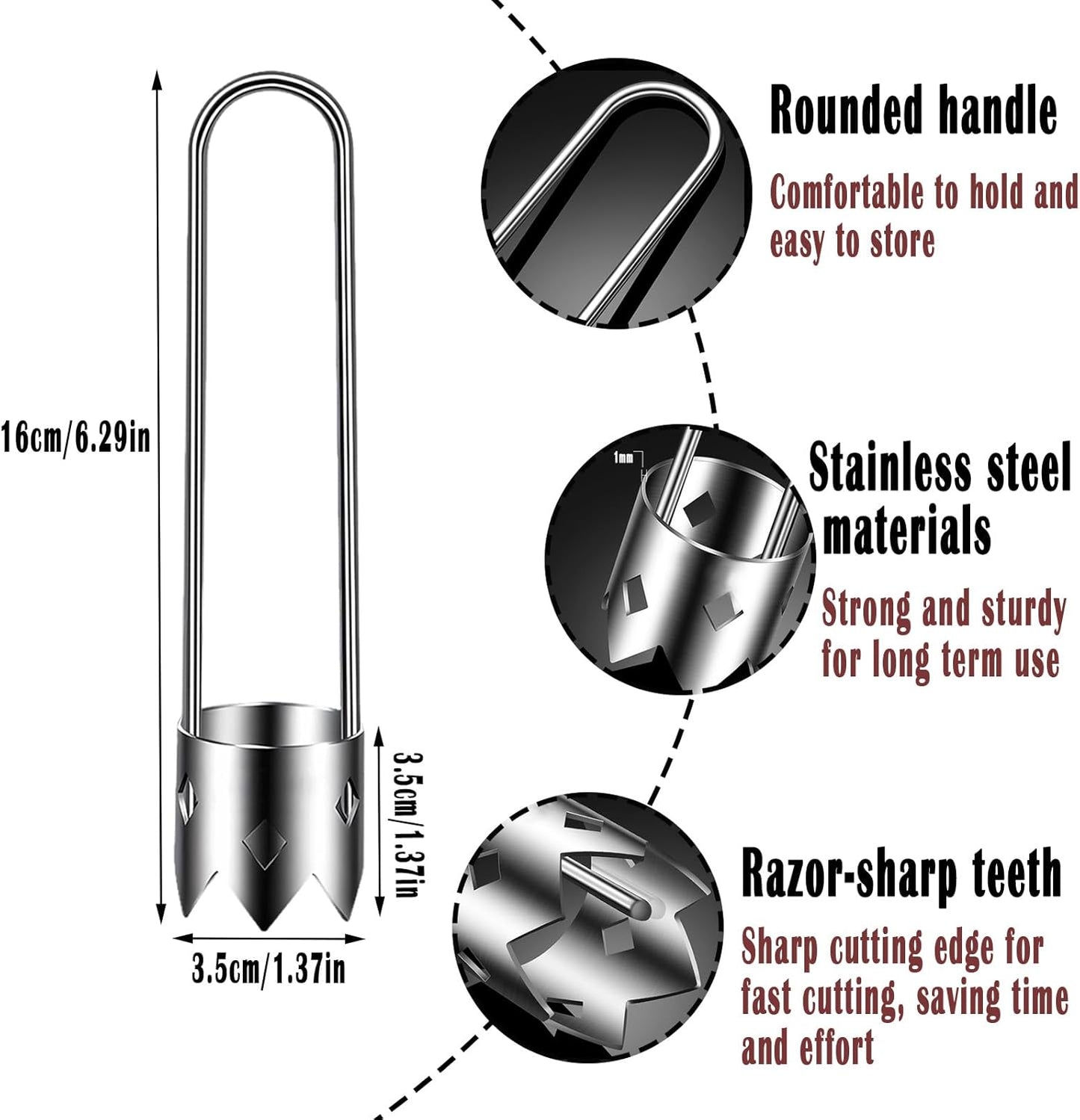 Red Bell Pepper Seed Corer Tool,Stainless Steel Fruit and Vegetable Corer Tool, Creative Bell Pepper Cutter Kitchen Utility Gadgets for Cored Bell Peppers, Apples, Pears