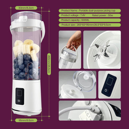 SUNHAIXIA Rechargeable Electric Juicer - Citrus Juicer with Type-c Rechargeable for Orange, Lemon and Grapefruit Juicing. (White-45Watts)