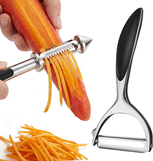 Vegetable Peeler, Potato Peelers for Kitchen, Stainless Steel Peeler with Non-Slip Handle and Y-Shaped I-Shaped Blade, Julienne Peeler, Perfect for Veggie, Fruit, Carrot, Apple (2PCS)