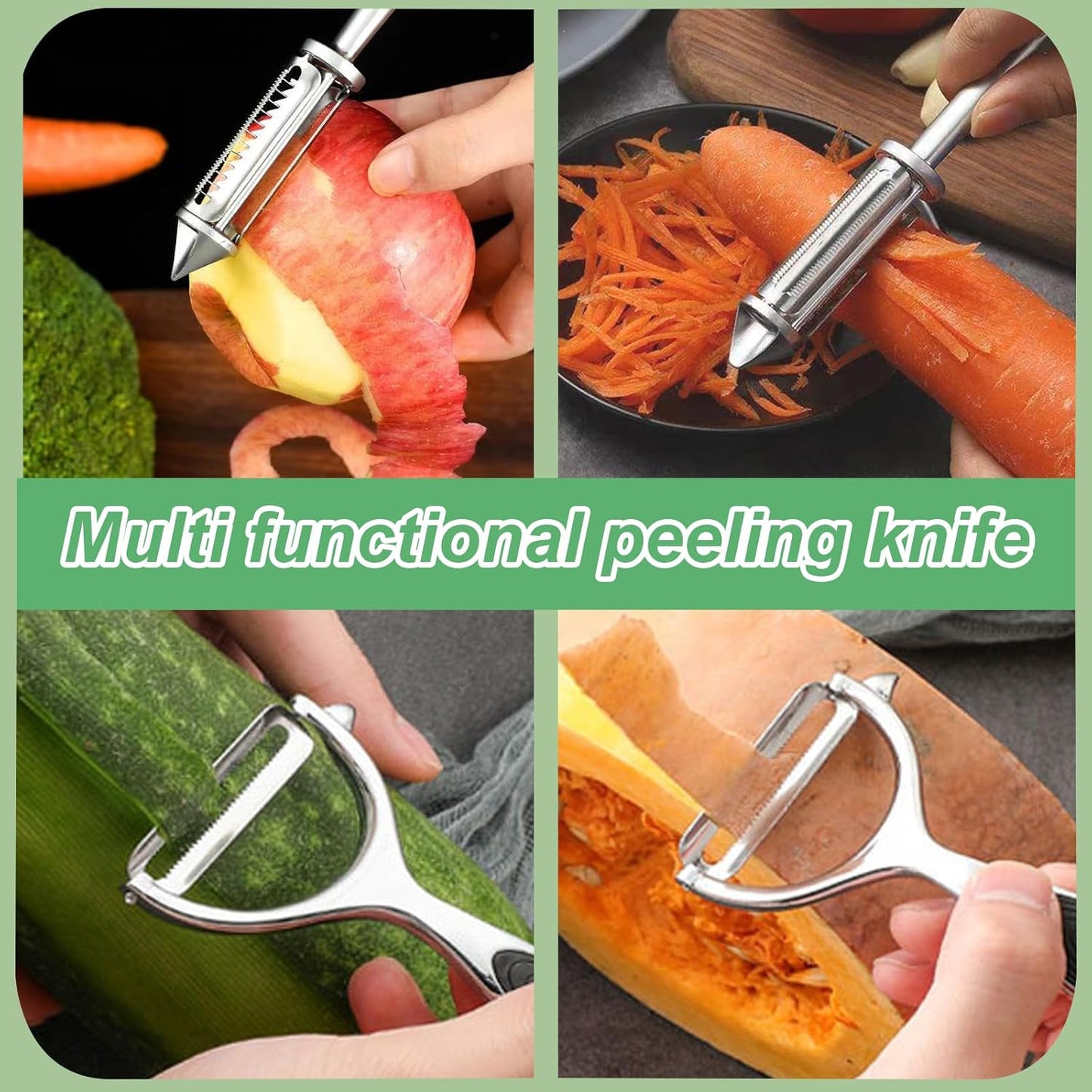 Vegetable Peeler, Potato Peelers for Kitchen, Stainless Steel Peeler with Non-Slip Handle and Y-Shaped I-Shaped Blade, Julienne Peeler, Perfect for Veggie, Fruit, Carrot, Apple (2PCS)