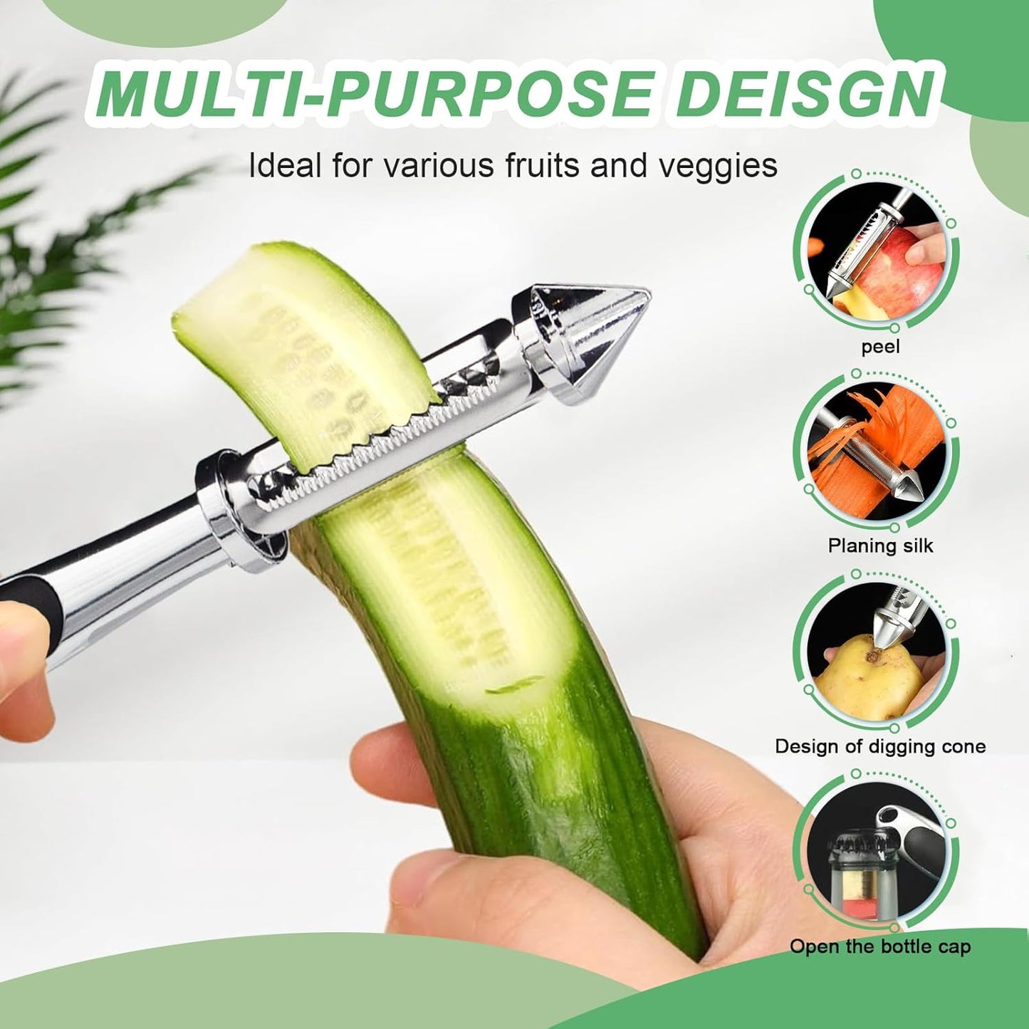 Vegetable Peeler, Potato Peelers for Kitchen, Stainless Steel Peeler with Non-Slip Handle and Y-Shaped I-Shaped Blade, Julienne Peeler, Perfect for Veggie, Fruit, Carrot, Apple (2PCS)
