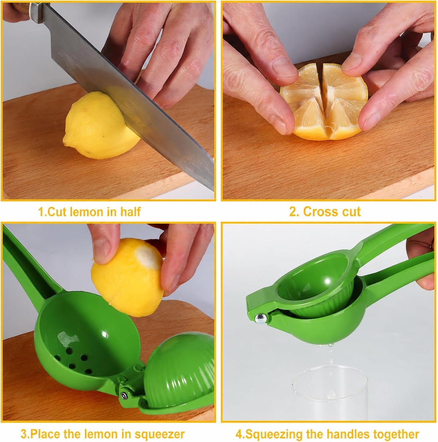 TEZZ Premium Lemon Squeezer, Large Heavy Duty Handhelp Juicer for Lemon, Metal Hand Press Citrus Juicer, Lime Squeezer Bar Tool, Manual Citrus Press