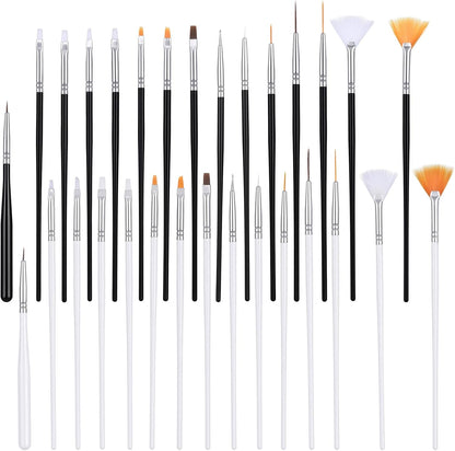 JJUNW 30 Pcs Cake Decorating Brushes Cake Painting Brushes Food Paint Brush Fondant Sugar DIY Tools Set Cake Decorating Painting Tool Icing Pastry Brush for Baking(Pink+Black)