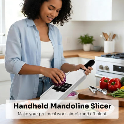 ZHANG XIAO QUAN SINCE 1628 Handheld Mandoline Slicer 3-in-1, Veggie Shredder Cutter with Interchangeable Utral Sharp Blade, Vegetable Slicer Chopper forVegetable, Fruit