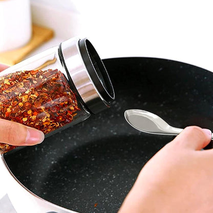 KSJONE Stainless Steel Masala Spoons for Small Containers Mini Spoon for Masala Dabba Spices Spoons, All Tea Coffee Sugar & Spices Set of 7 pcs 3.5 Inch
