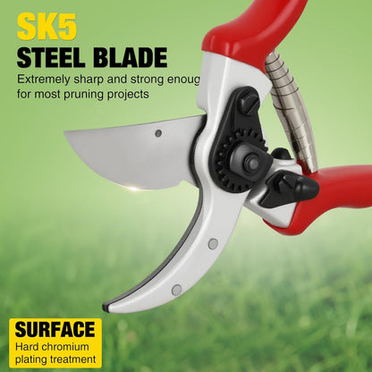 Yesker Pruning Shears Garden Shears 7.8" Professional Garden Scissors Sharp 65 Manganese Steel Blade Heavy Duty Clippers Hand Pruners for Cutting Fresh Flowers Branch Plant Trimming Gardening Tools